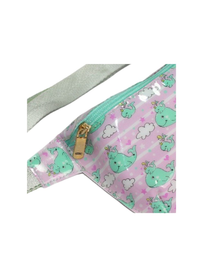 Girls Waist Bag – Mint with Dolphin Design - Image 3